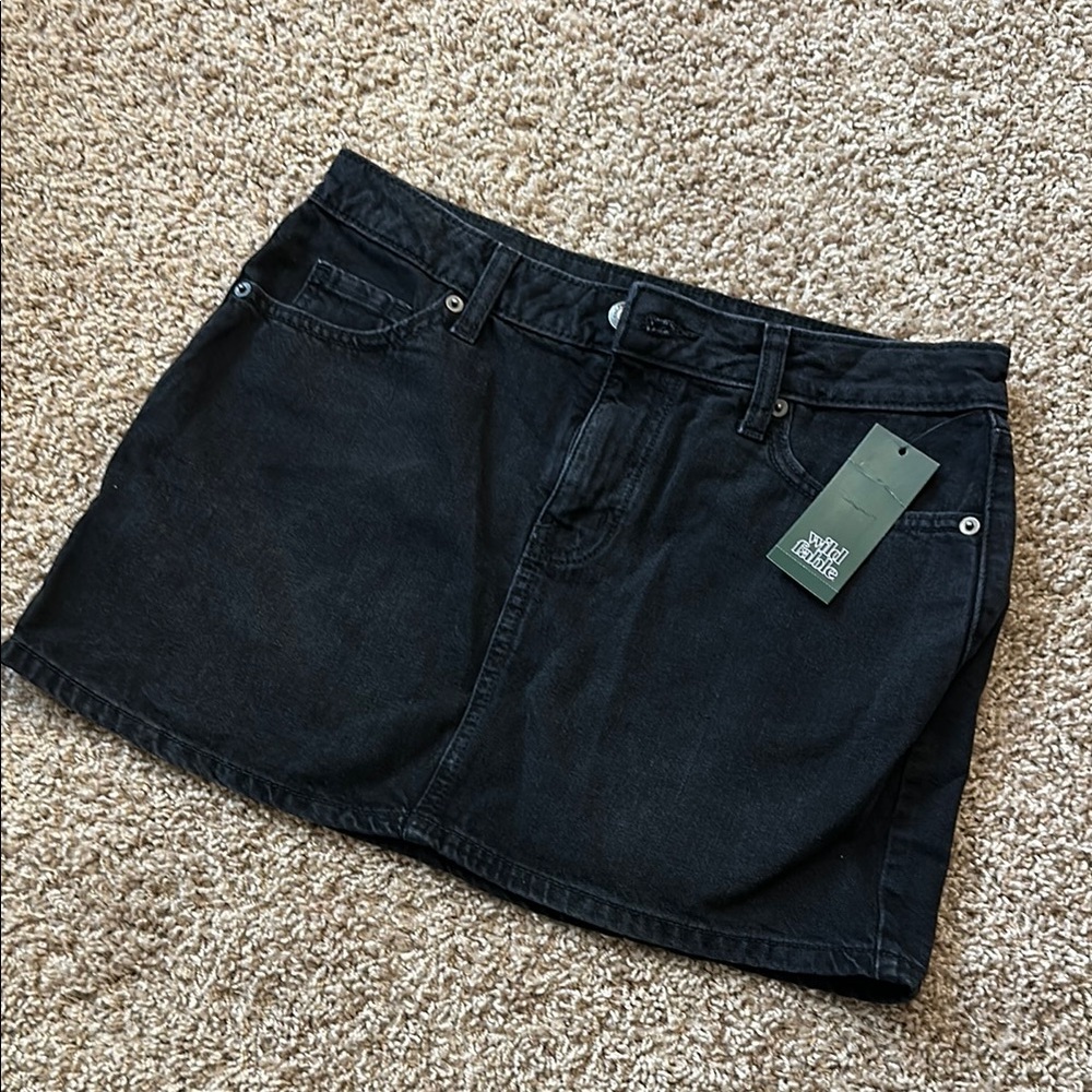 Black Denim Skirt